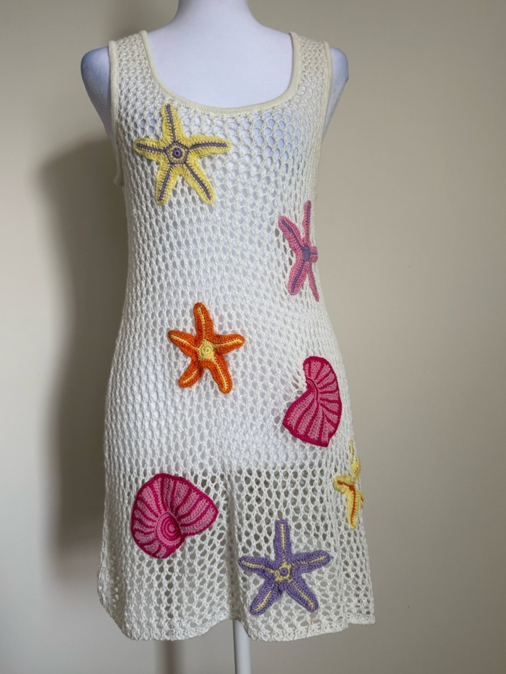 Capittana Patsie Embroidered Mesh Beach Dress XS/S 🌴🍹🦜